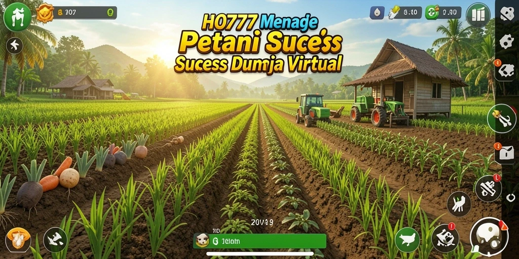 Tampilan menarik dari gameplay HO777 saat berkebun dan mengelola ternak.