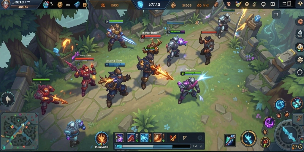 Screenshot gameplay JKTJKT menampilkan pertempuran tim yang intens.