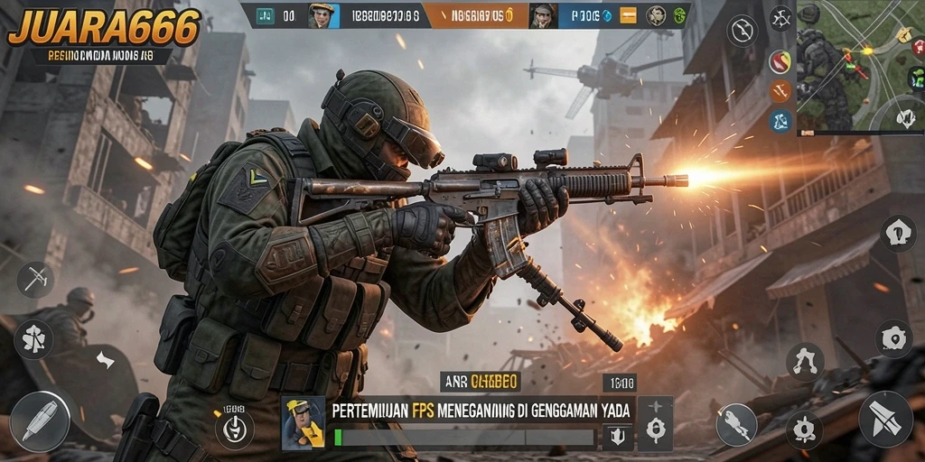 Gambar gameplay JUARA666 menunjukkan aksi tembak-menembak yang menarik.