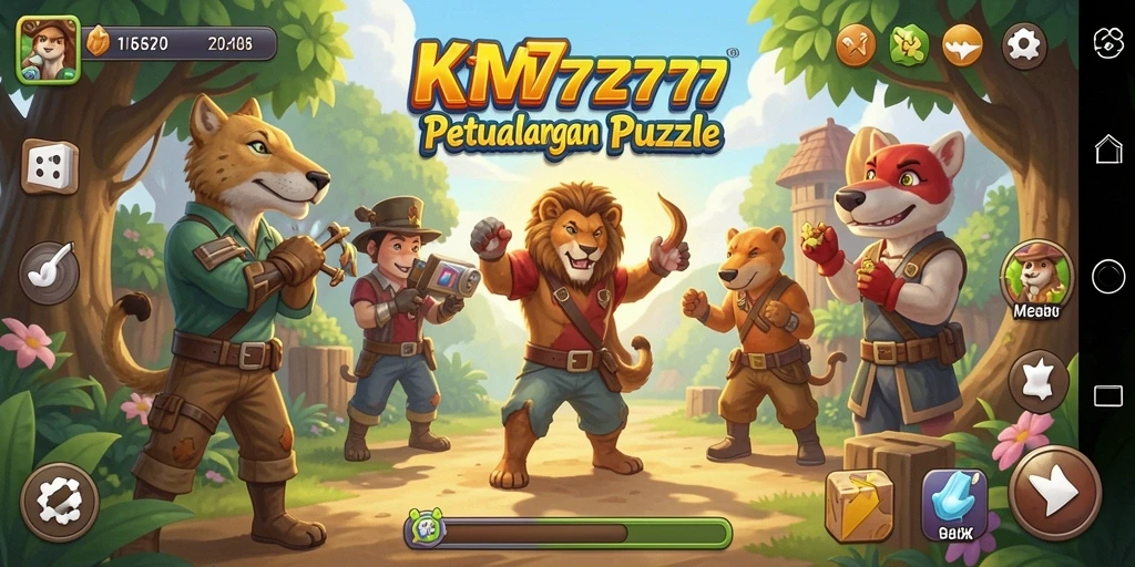 Screenshot gameplay KM777 menampilkan aksi pemecahan teka-teki yang seru.