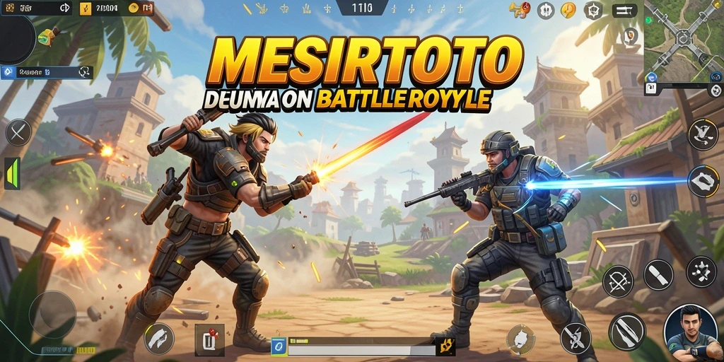 Gameplay seru MESIRTOTO dengan grafis menarik dan aksi pertarungan.