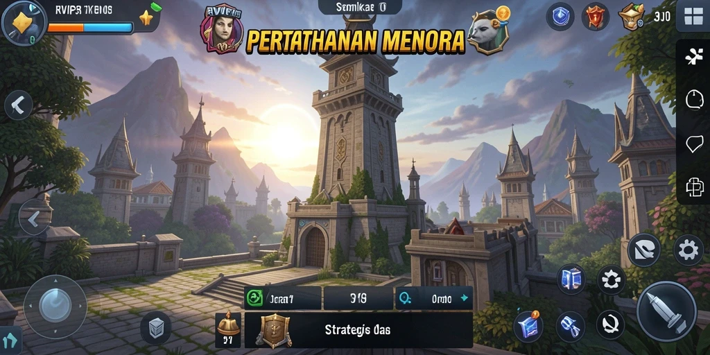 Screenshot gameplay RVIP3 yang menunjukkan aksi Tower Defense mendebarkan.