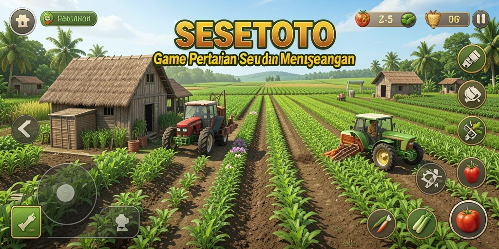Tampilan gameplay SESETOTO yang menggugah selera bertani.