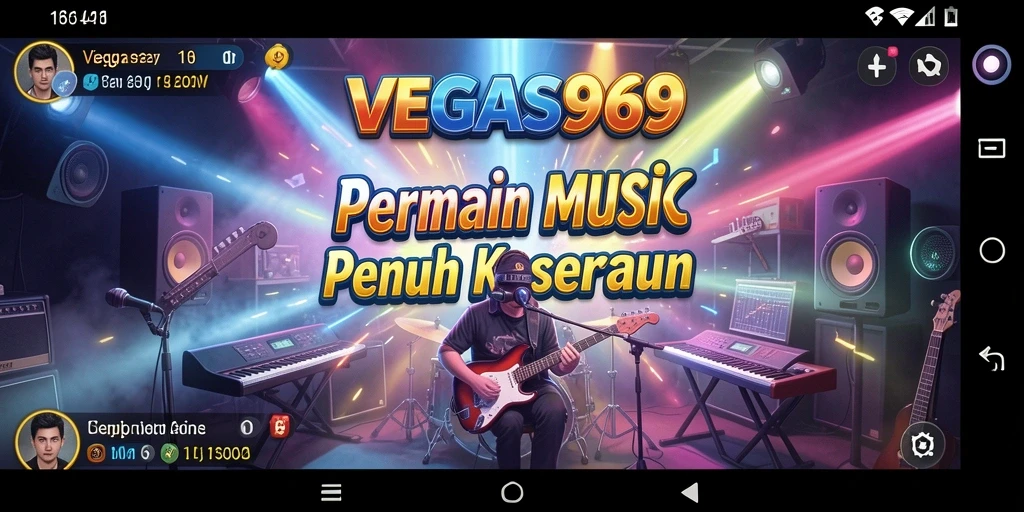 Tampilan gameplay seru dari VEGAS969 yang menampilkan interaksi musik.